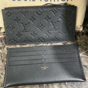 Authentic Felicie Pochete Inserts in Black Monogram Empreinte Leather